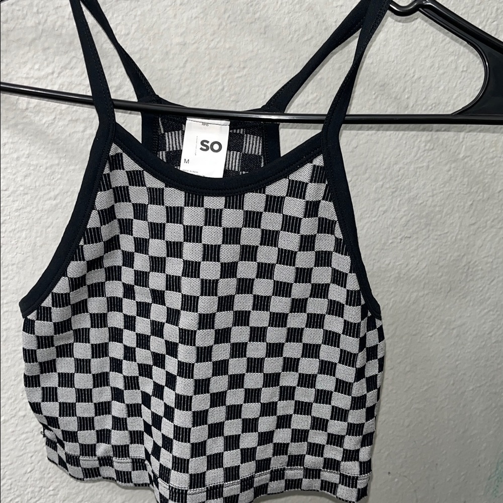 SO Monochrome Checkered Tank Top